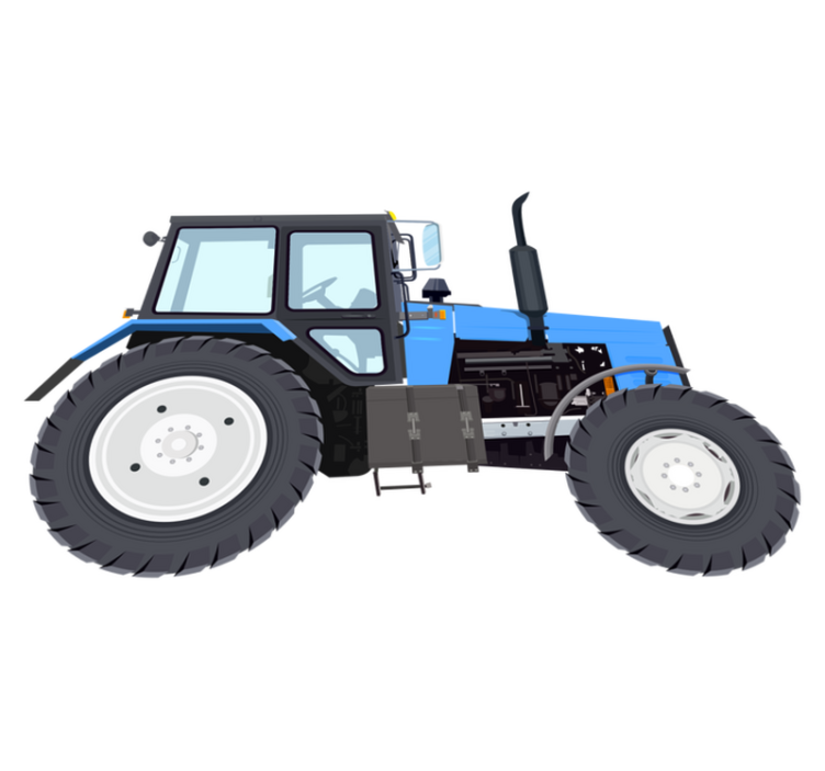 Vinyl teppich kinderzimmer blauer moderner traktor - TenStickers