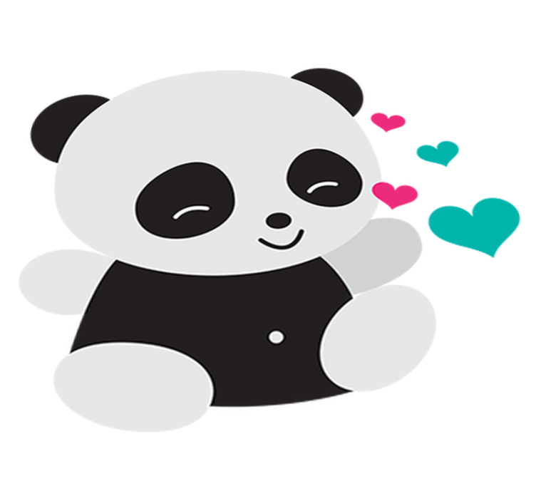 Vinyl teppich kinderzimmer mit süßem panda-bären - TenStickers