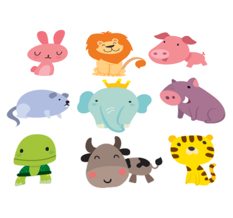 Vinyl teppich kinderzimmer mit tierstickern - TenStickers