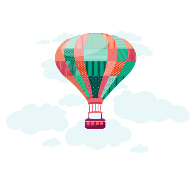 Vinyl teppich kinderzimmer mit luftballon patchwork - TenStickers