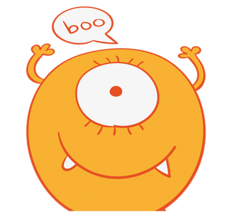 Vinyl teppich kinderzimmer mit gelber monster aufkleber - TenStickers