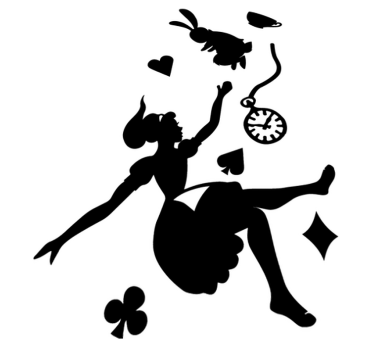 Vinyl teppich kinderzimmer alicia und der weiße hase - TenStickers