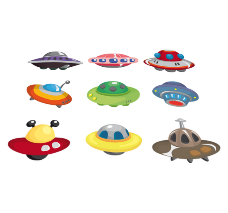 Vinyl teppich kinderzimmer mit ufo aufkleber set - TenStickers