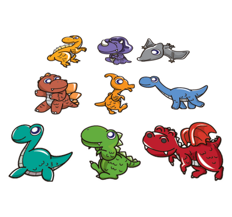 Vinyl teppich kinderzimmer mit baby dinosaurier stickern - TenStickers
