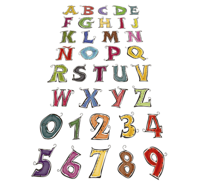 Vinyl teppich kinderzimmer mit vollständigem abc spanisch - TenStickers