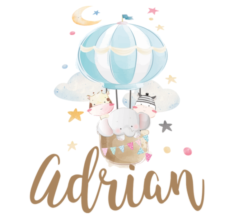 Vinyl teppich kinderzimmer mit tieren auf ballons - TenStickers