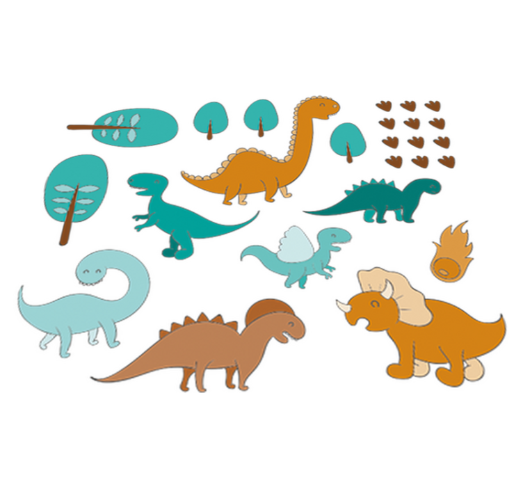 Vinyl teppich kinderzimmer jurassic landschaft aufkleber - TenStickers