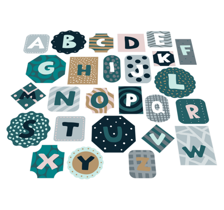 Vinyl teppich kinderzimmer mit alphabet aufkleber - TenStickers