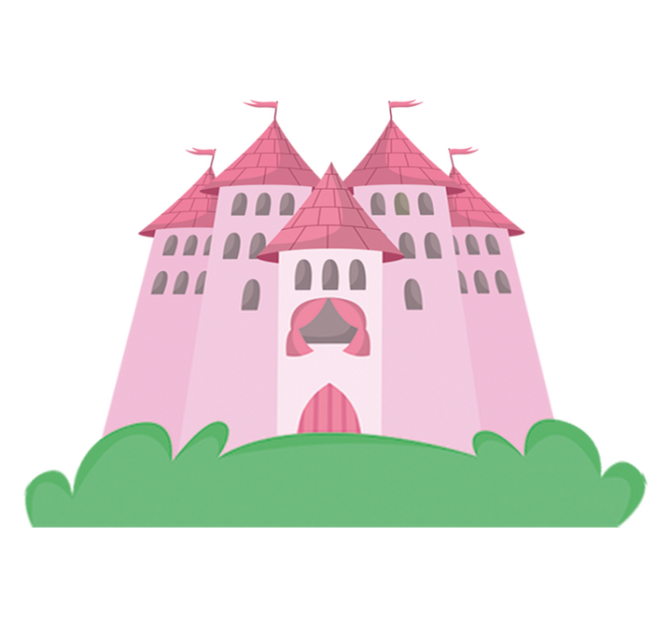 Vinyl teppich kinderzimmer rosa schloss - TenStickers