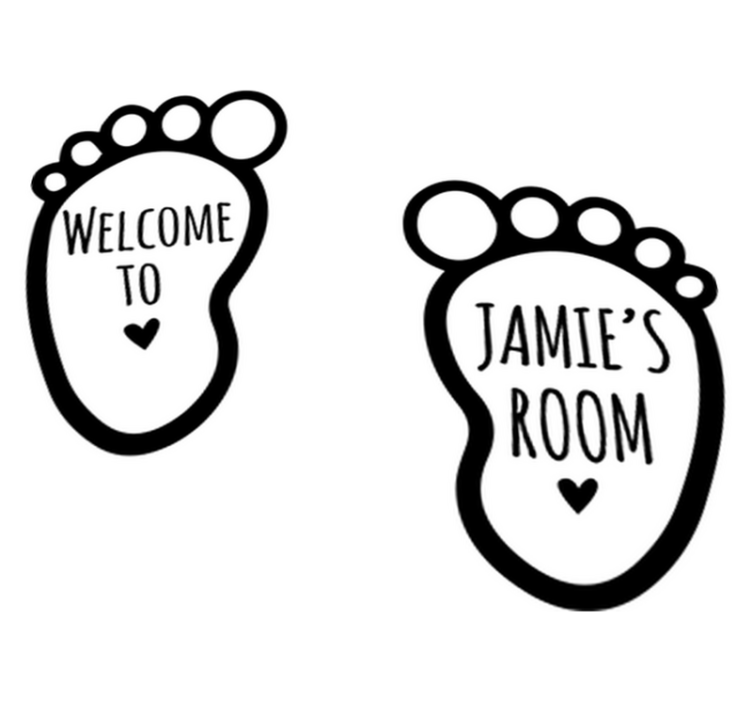 Vinyl teppich kinderzimmer mit babys füßen und namen - TenStickers