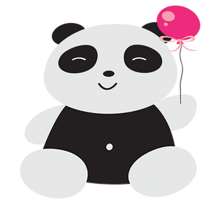 Vinyl teppich kinderzimmer panda mit pinkem ballon - TenStickers