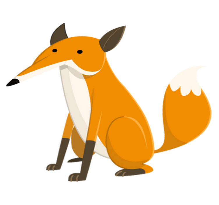 Vinyl teppich kinderzimmer fuchs im sitzen - TenStickers