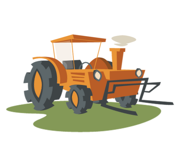 Vinyl teppich kinderzimmer orange traktor - TenStickers