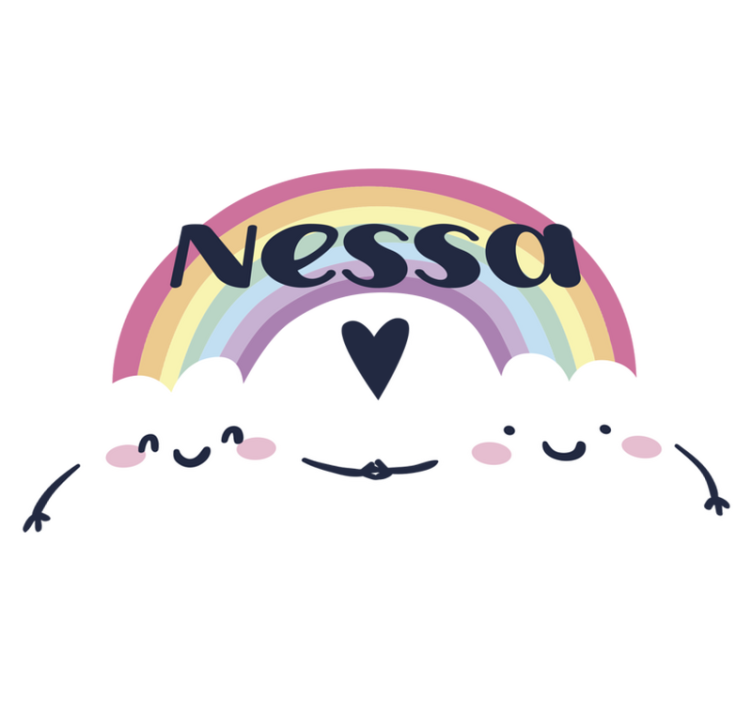 Vinyl teppich kinderzimmer personalisierter regenbogen - TenStickers