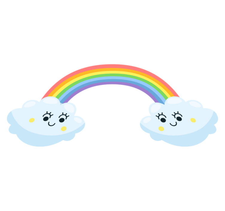 Vinyl teppich kinderzimmer süße wolken regenbogen - TenStickers