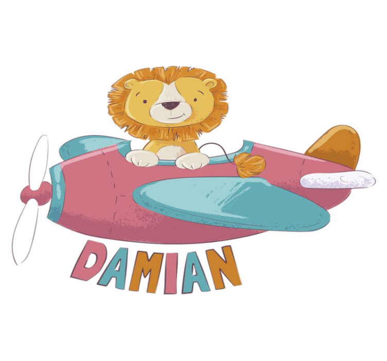 Vinyl teppich kinderzimmer mit namen löwe - TenStickers