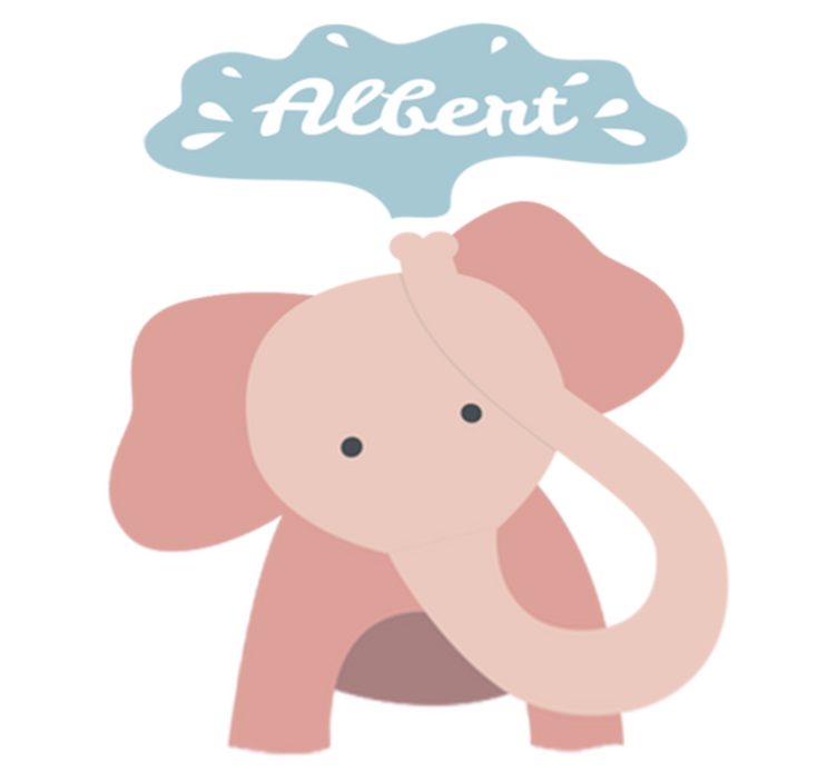 Vinyl teppich kinderzimmer mit baby-elefant namen - TenStickers