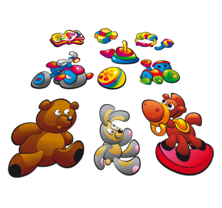 Vinyl teppich kinderzimmer aufkleber spielzeugkollektion - TenStickers