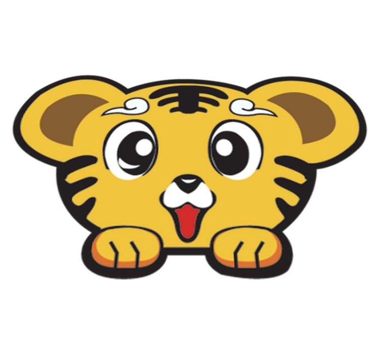 Vinyl teppich kinderzimmer glücklicher baby tiger - TenStickers