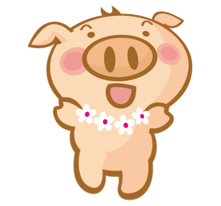 Vinyl teppich kinderzimmer hawaiianisches schwein - TenStickers