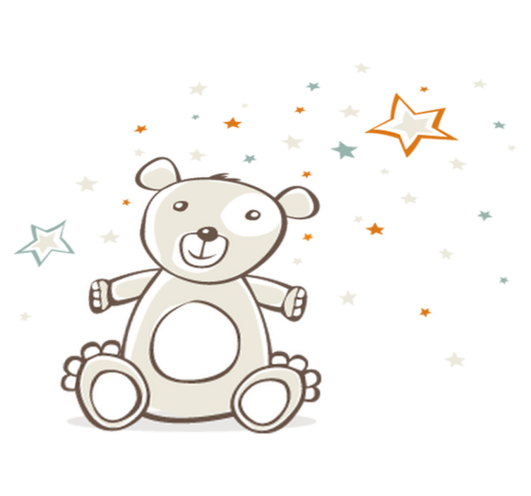 Vinyl teppich kinderzimmer teddy mit sternen - TenStickers