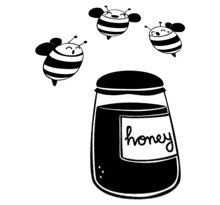 Vinyl teppich kinderzimmer honig und bienen - TenStickers
