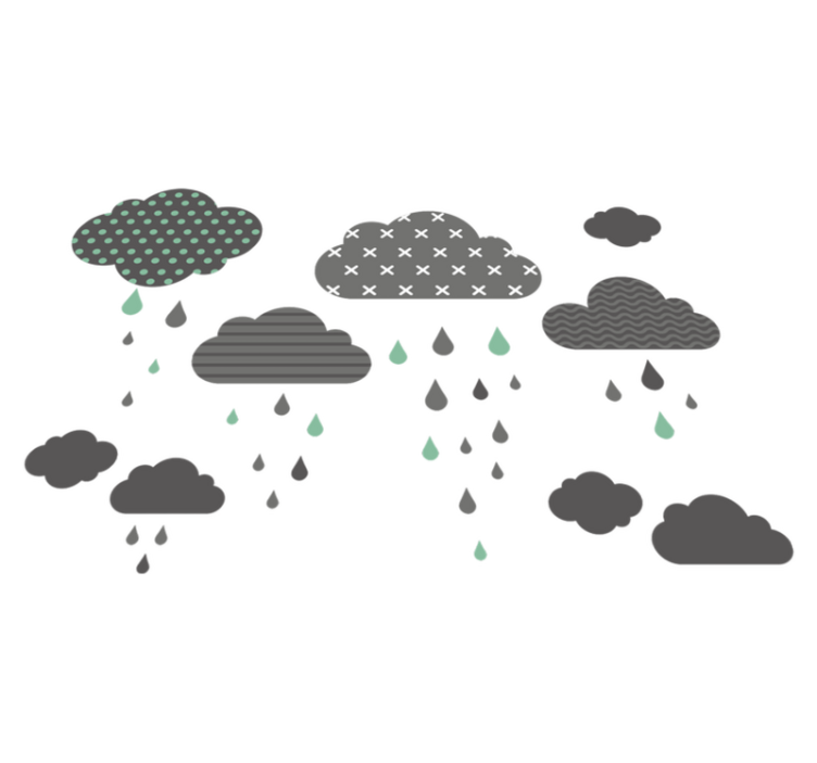 Vinyl teppich kinderzimmer graue regenwolken - TenStickers