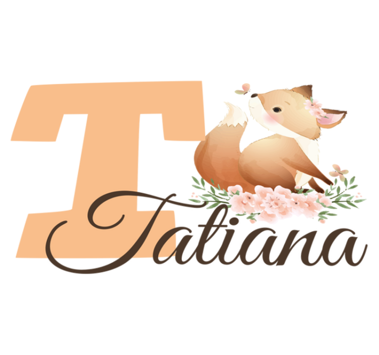 Vinyl teppich kinderzimmer niedlicher fuchs mit name - TenStickers
