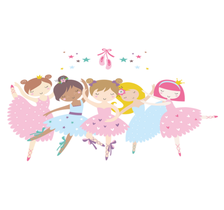 Vinyl teppich kinderzimmer bunte ballet sterne illustration - TenStickers