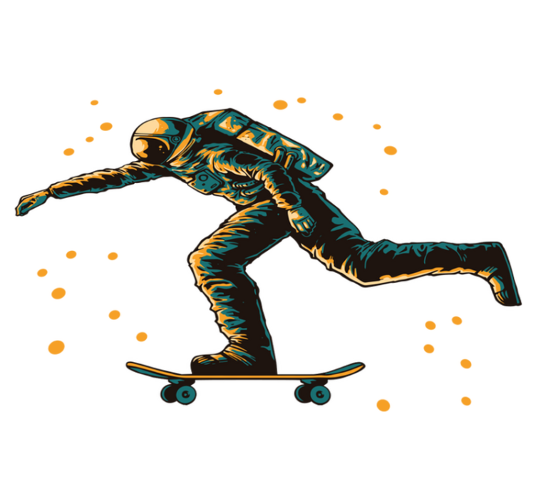 Vinyl teppich kinderzimmer astronaut beim skateboarden - TenStickers
