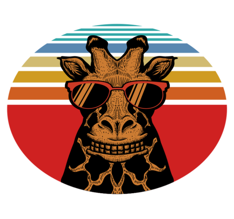 Vinyl teppich schlafzimmer mit hipster-giraffe - TenStickers