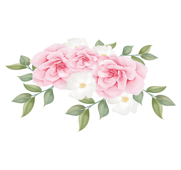 Vinyl teppich schlafzimmer mit eleganten blumen in pink - TenStickers