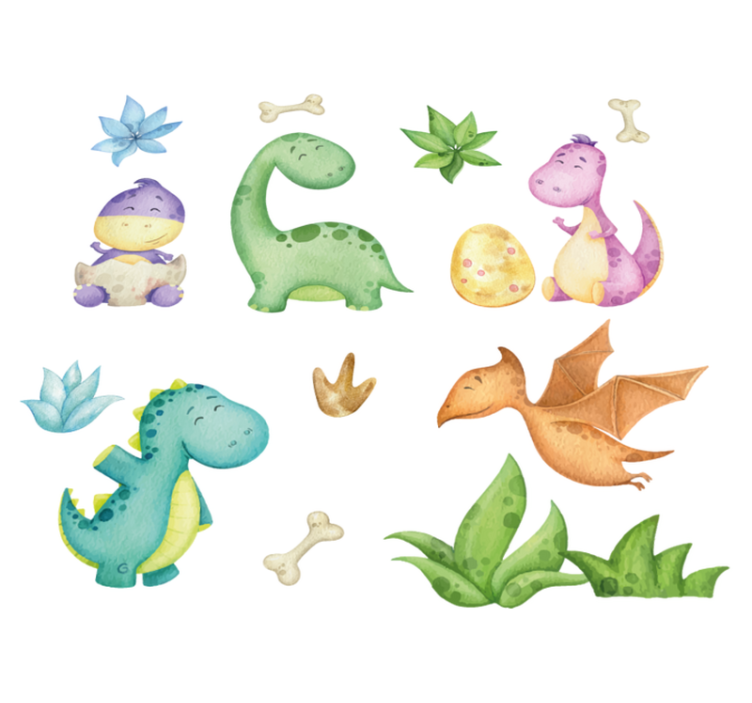 Vinyl teppich schlafzimmer mit nordischem dinosaurierdesign - TenStickers