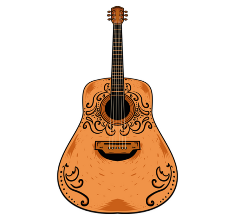 Vinyl teppich schlafzimmer orange gitarre - TenStickers