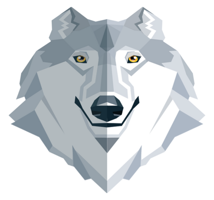 Vinyl teppich schlafzimmer mit abstraktem wolf design - TenStickers