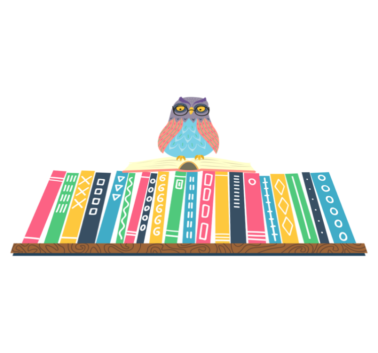 Vinyl teppich schlafzimmer cartoon eule mit brille - TenStickers