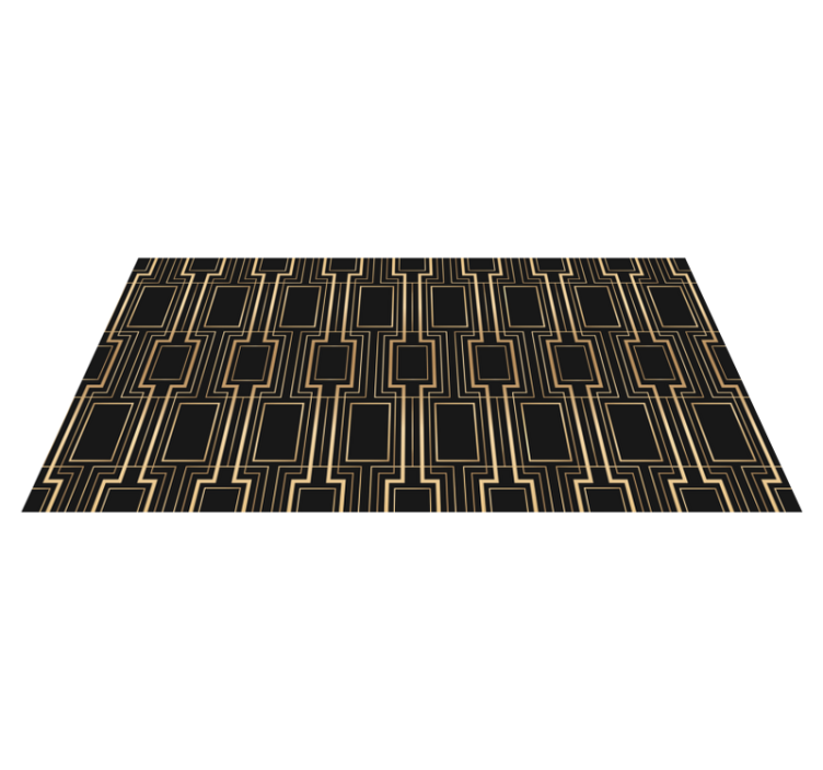 Vinyl teppich schlafzimmer mit goldenem und schwarzem dekor - TenStickers