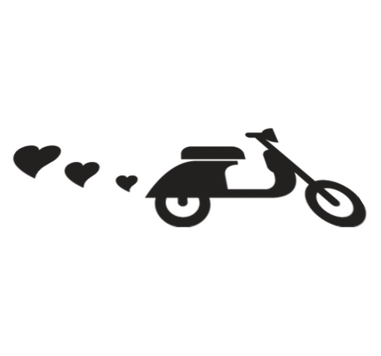 Vinyl teppich schlafzimmer motorrad und herzen - TenStickers