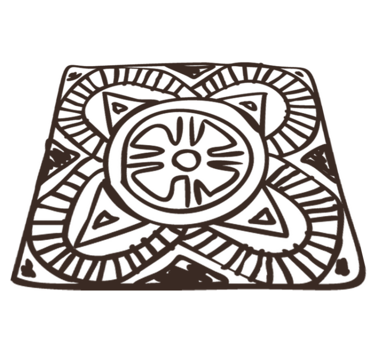 Vinyl teppich schlafzimmer mit ethnischem blumenmuster - TenStickers
