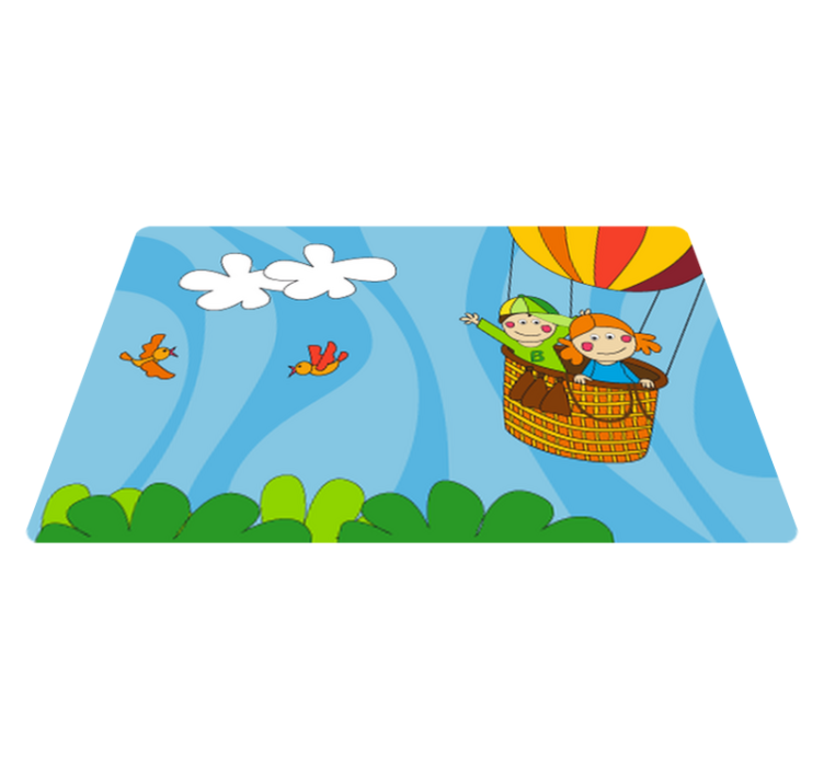 Vinyl teppich kinderzimmer fliegen im ballon - TenStickers