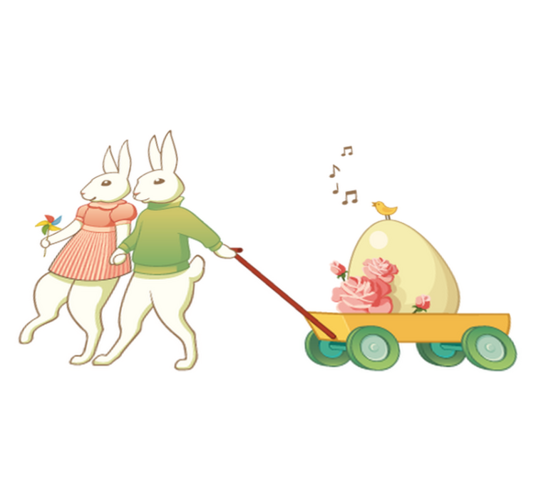 Vinyl teppich kinderzimmer mit osterhasen - TenStickers