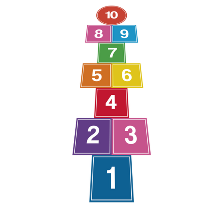 Vinyl teppich spiele bunte hüpfekreide - TenStickers