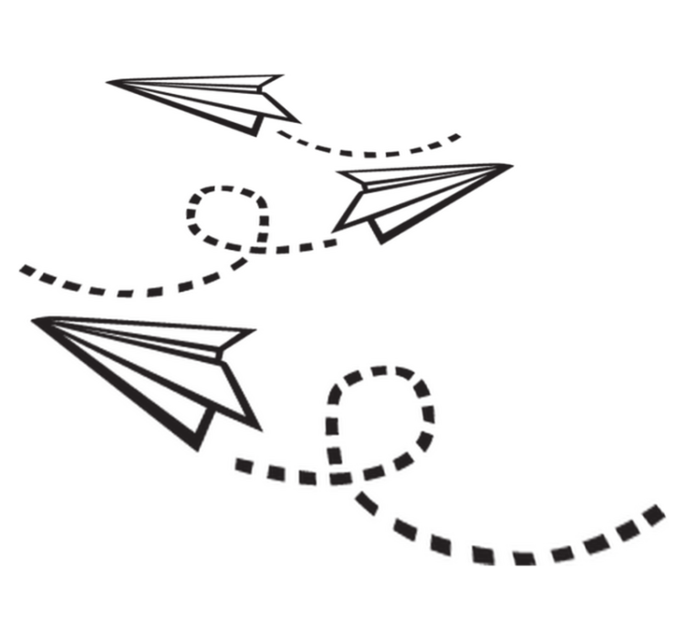 Vinyl teppich spiele papierflugzeuge dekor - TenStickers