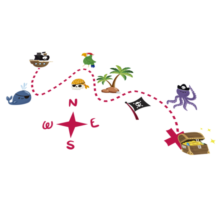 Vinyl teppich spiele schatzkarte - TenStickers