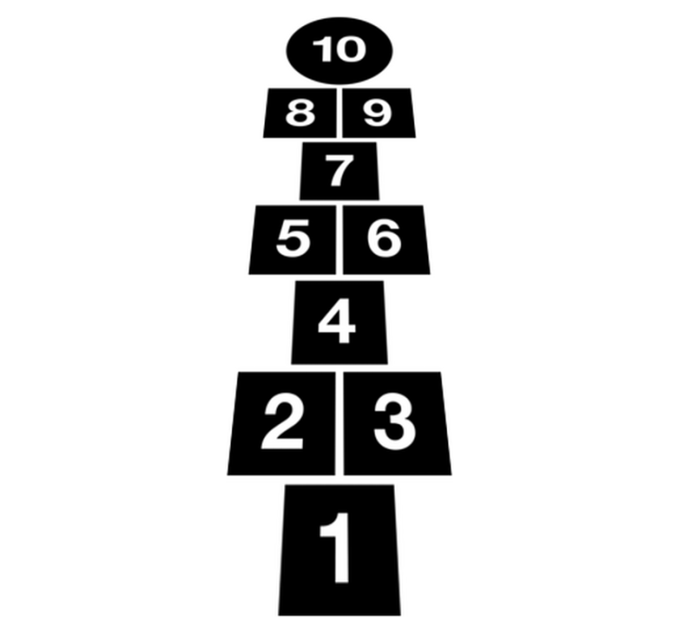 Vinyl teppich spiele mit hüpfkästchen - TenStickers