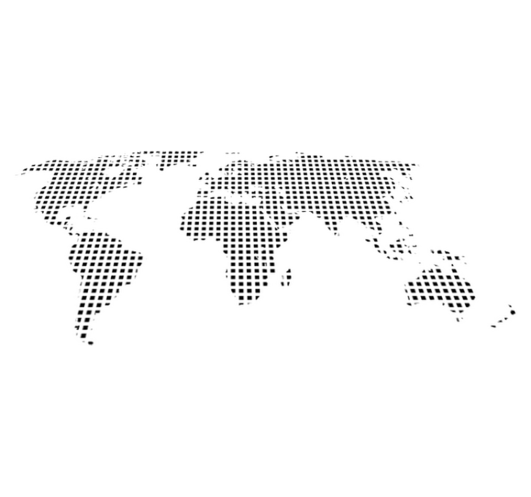 Vinyl teppich weltkarte dekorativer quadrat-planisphere - TenStickers