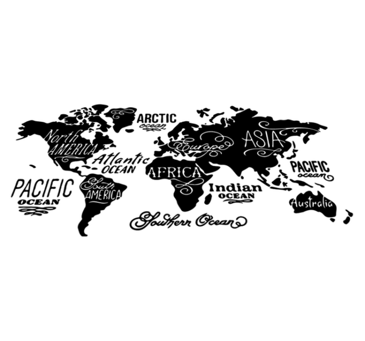 Vinyl teppich weltkarte mit details - TenStickers