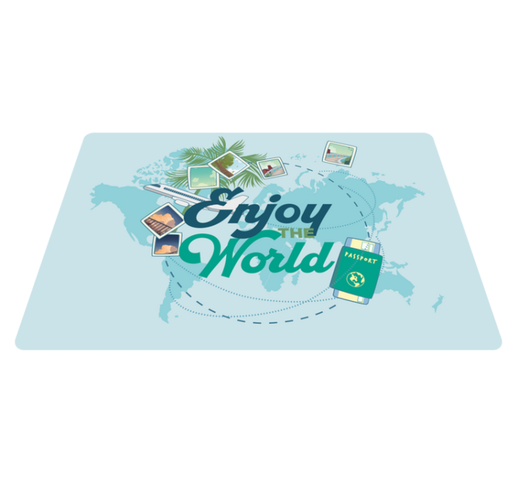 Vinyl teppich weltkarte die welt genießen - TenStickers