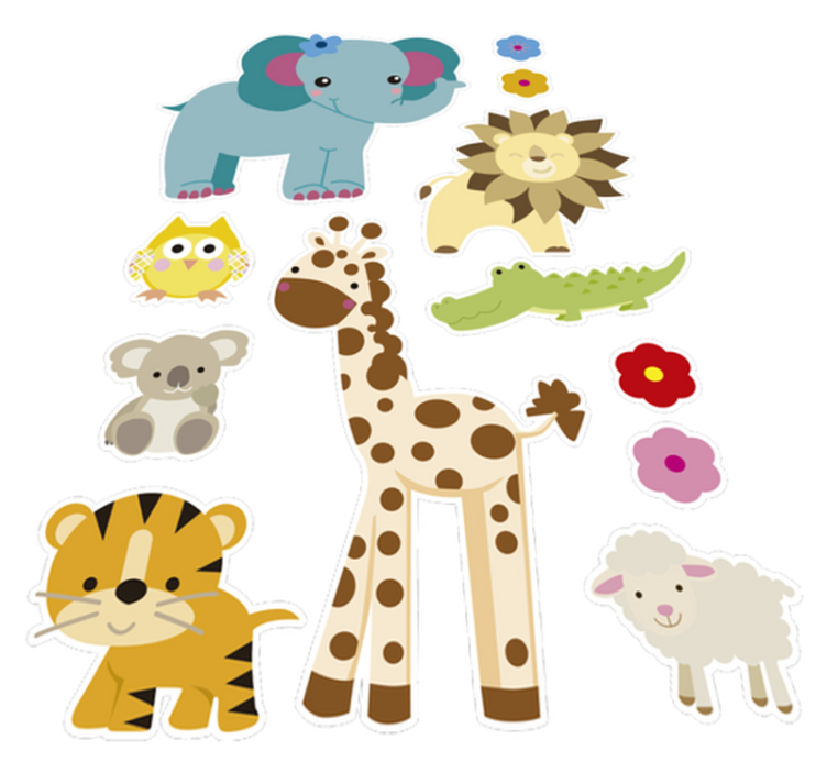 Vinyl teppich kinderzimmer dschungel sticker - TenStickers
