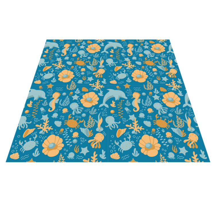 Vinyl teppich kinderzimmer mit meer cartoon design - TenStickers